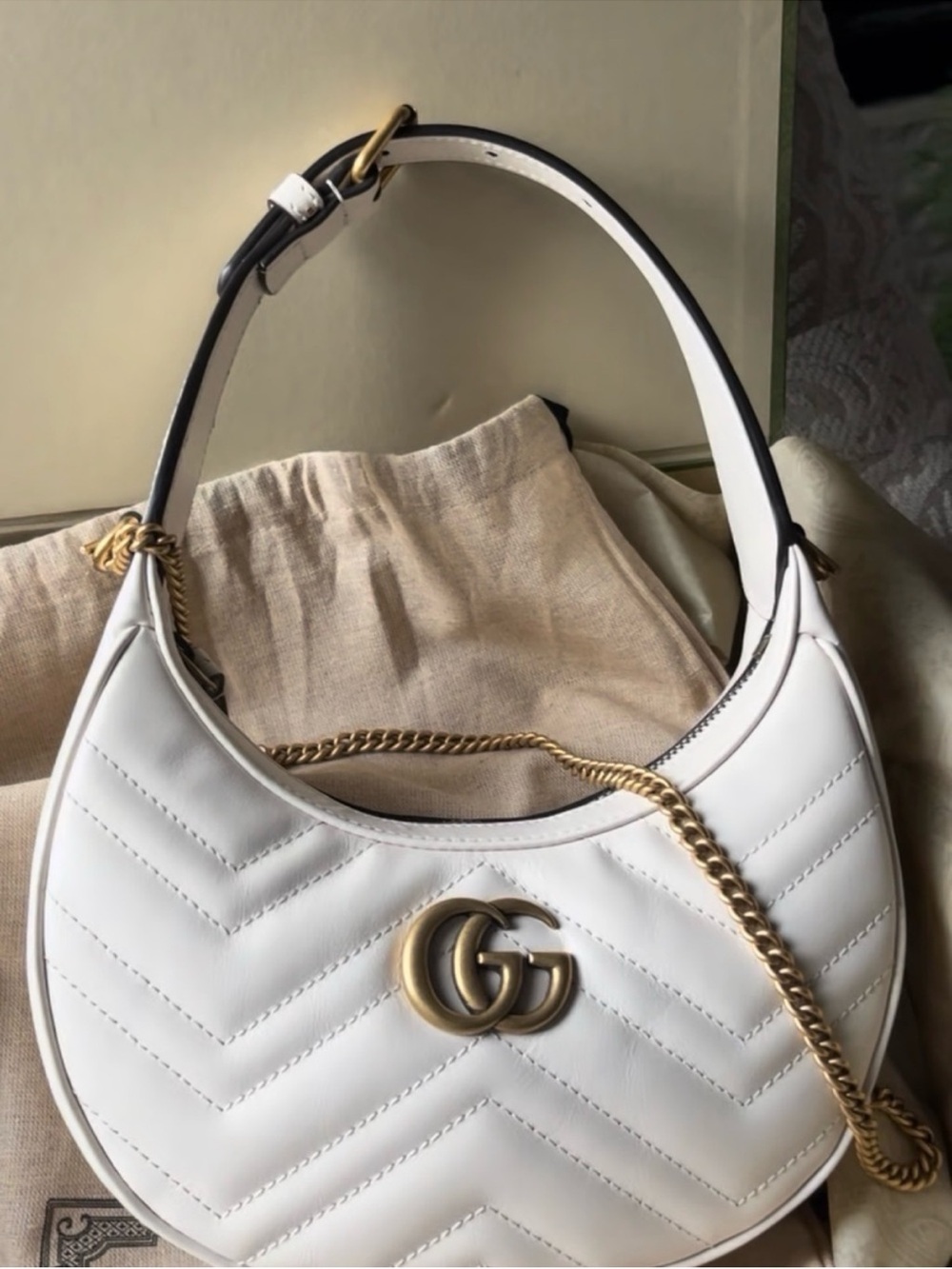 Gucci Marmont half moon small shoulder bag
